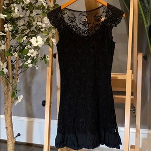 Black lace detail dress LBD